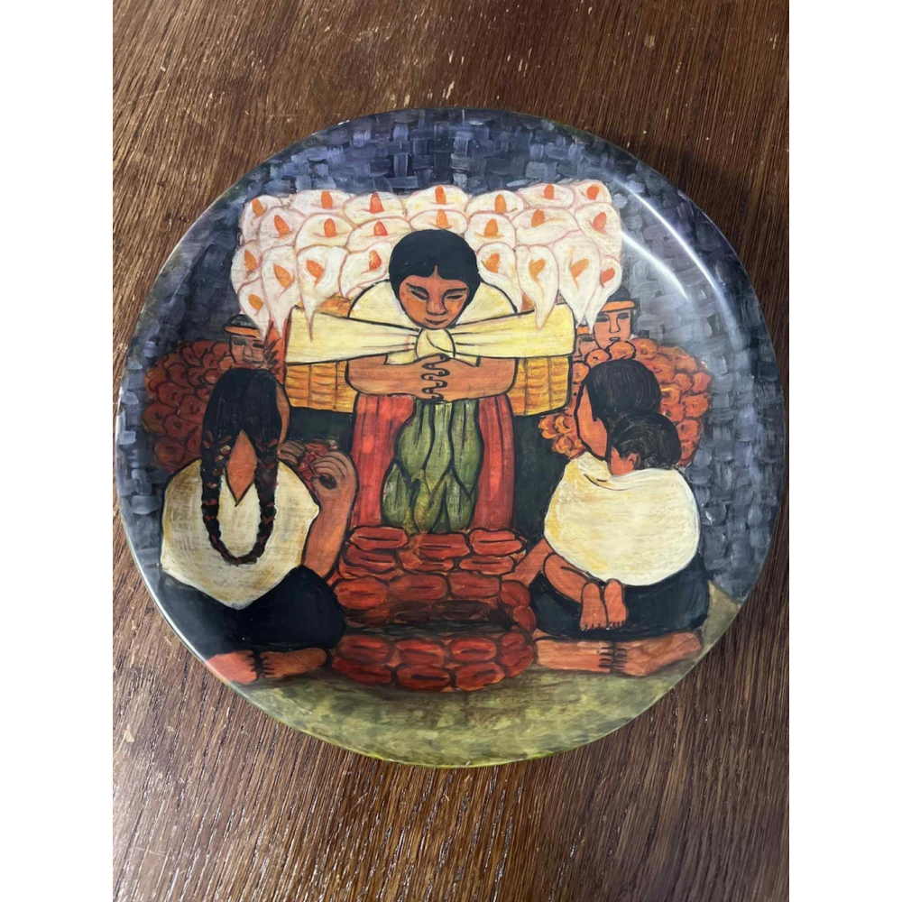 Hand Painted Mexican Folk Art Plate Muebles Finos Artesanales Erongarícuaro